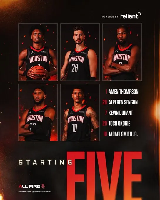 足球比分 球探预测-火箭首发：阿门、奥科吉、杜兰特、小贾巴里、申京